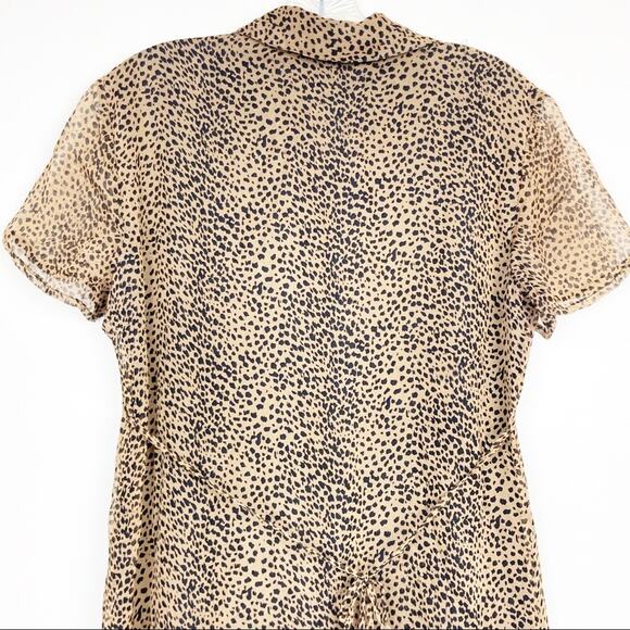 Vintage Robbie Bee Leopard Silk Button Front Maci Dress Sz 6 - Picture 8 of 8